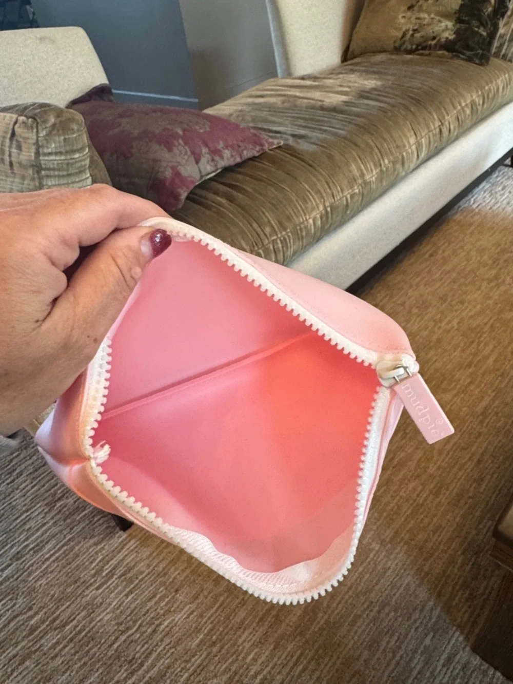 Pink silicone wipe bag 